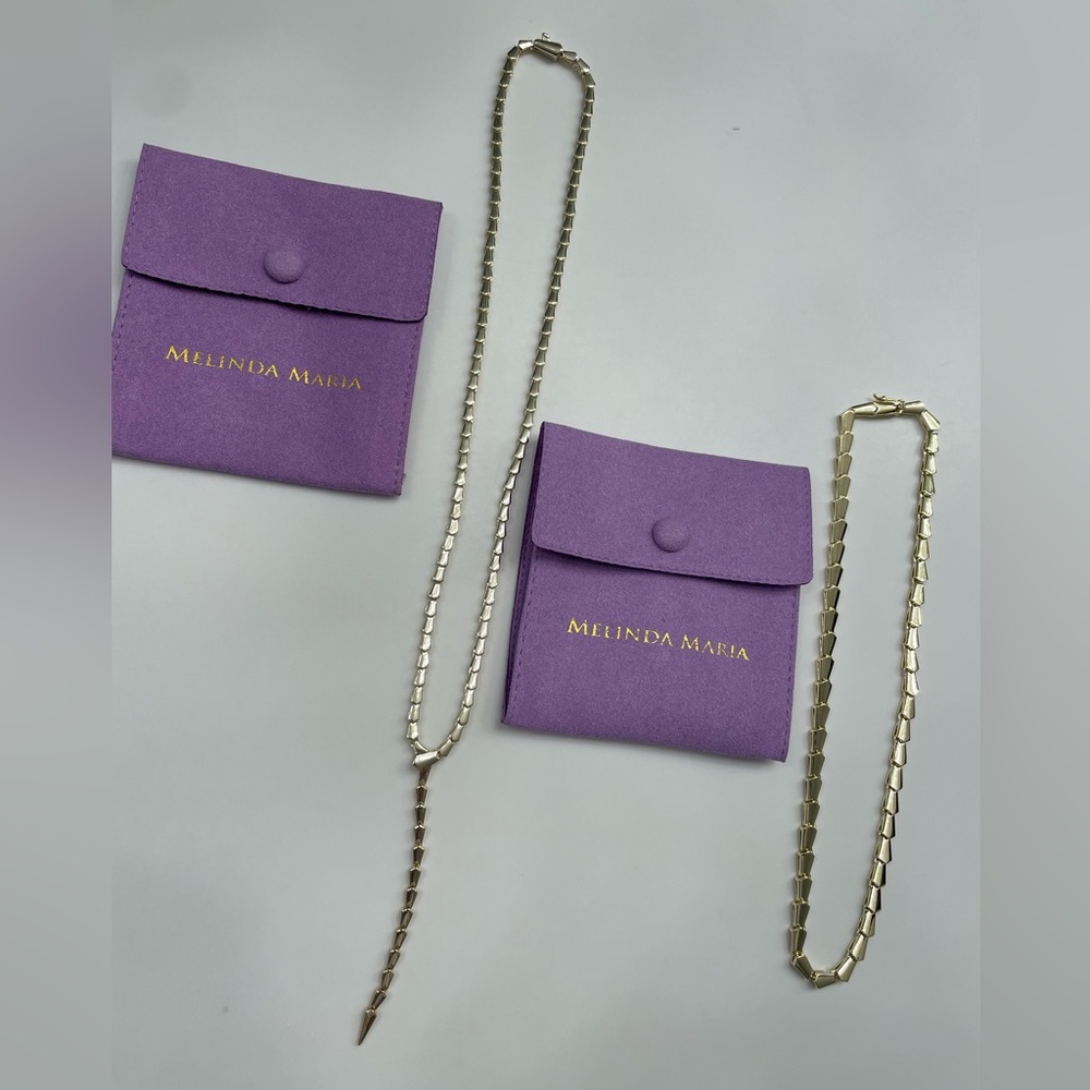 NWT Melinda Maria Gold Serpent Lariat/Collar Combo - Picture 6 of 8